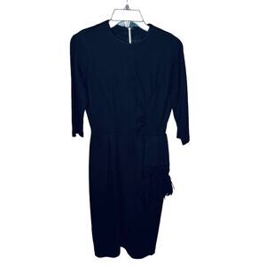 Vintage Elinor Porter Black Elbow Sleeve Dress S